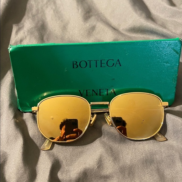 BOTTEGA VENETA BV1160SA 002 UNISEX SUNGLASSES GOLD BOTTEGA VENETA EYEWEAR